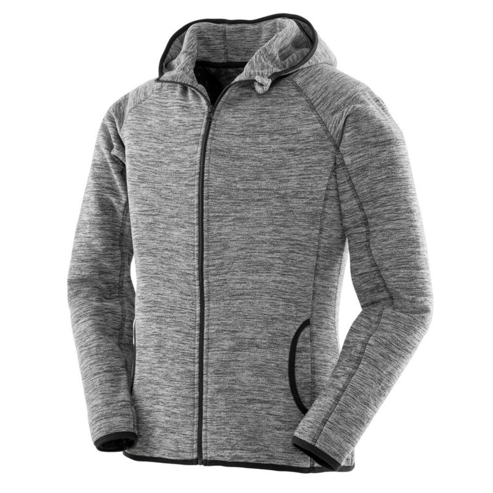 Spiro Womens/Ladies Microfleece Fitness Full Zip Hoodie / Gray